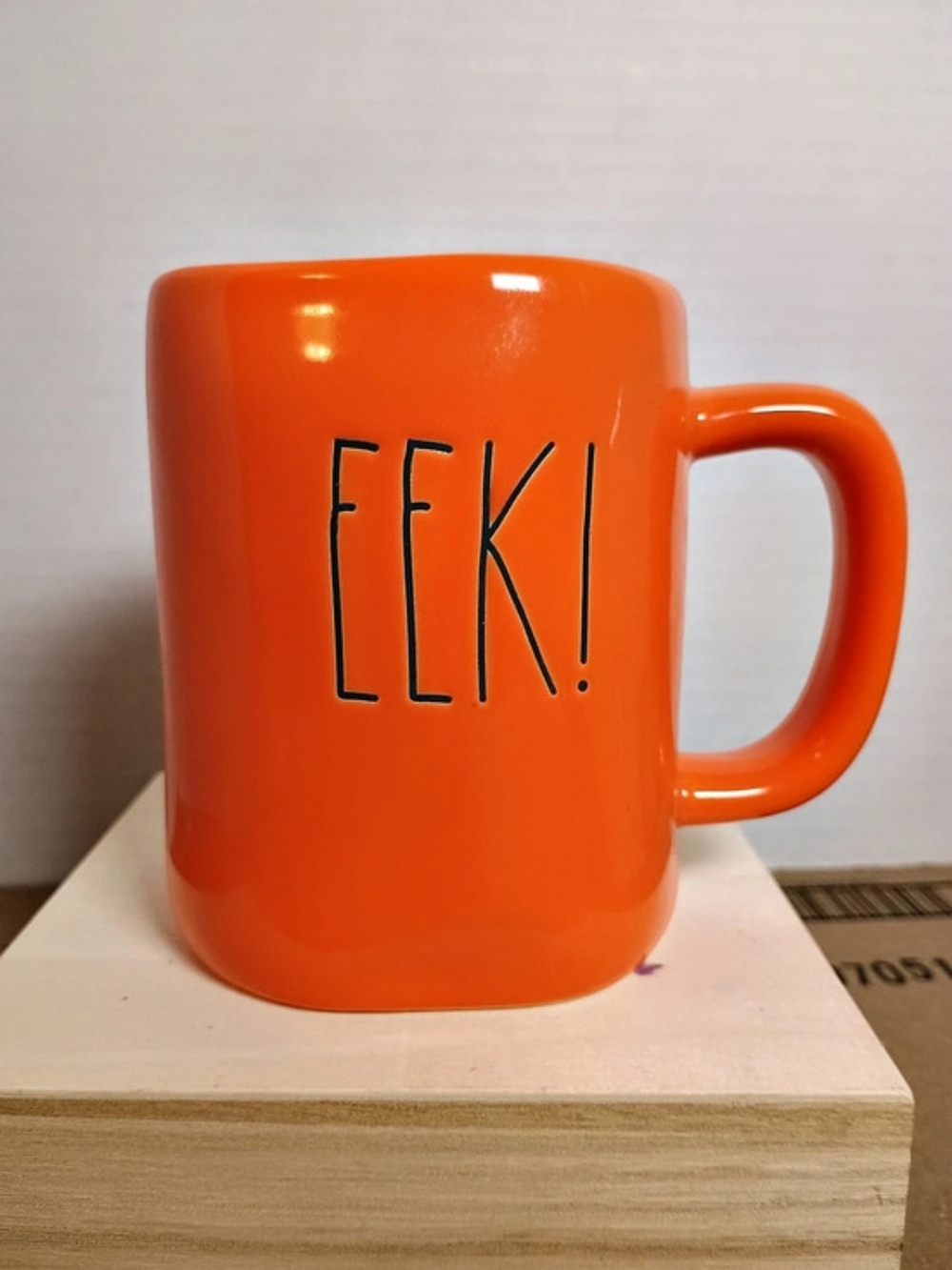 Rae Dunn EEK! Orange Halloween Mug